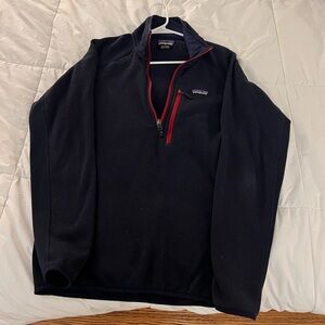 Patagonia Better Sweater 1/4 zip Navy and red